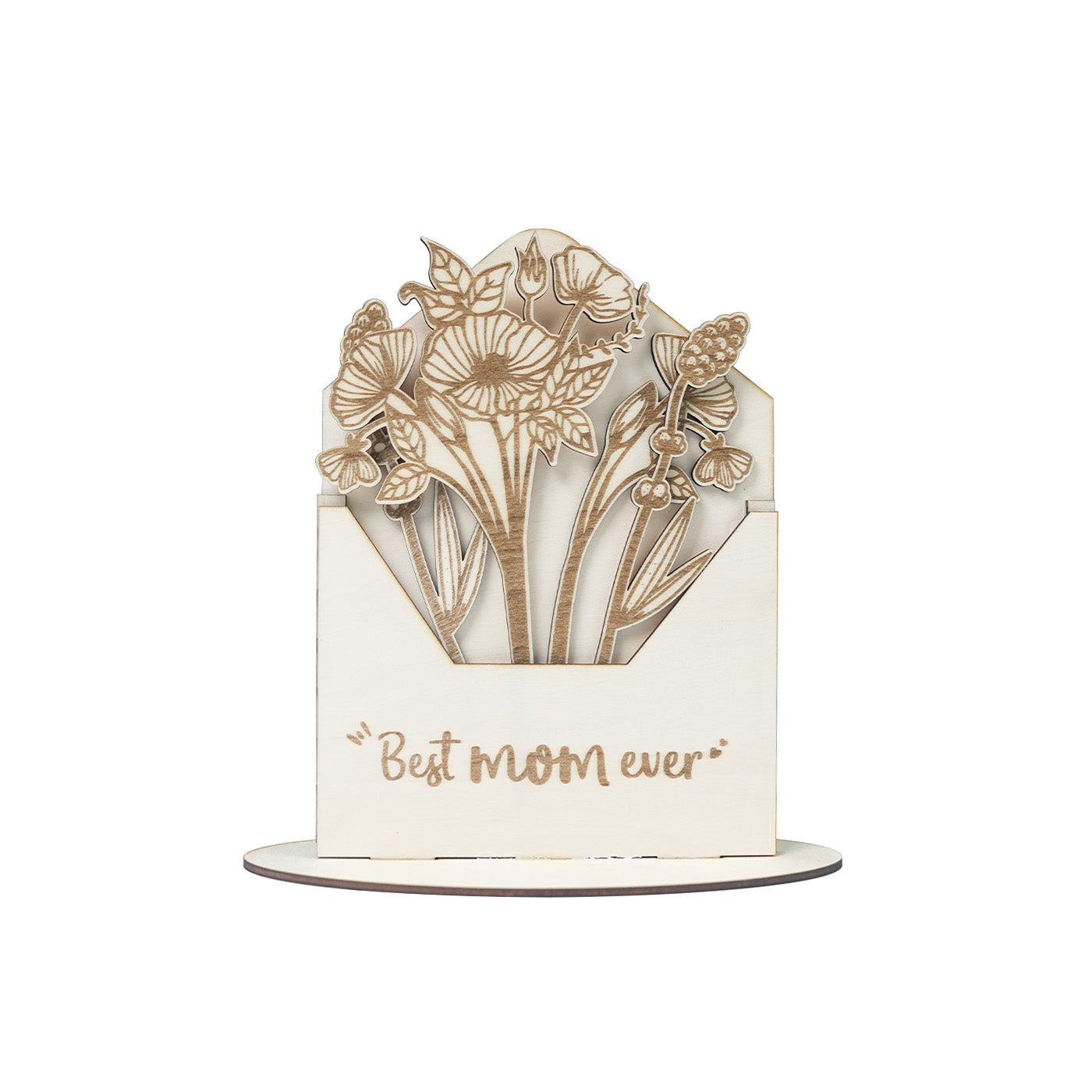 Mothers Day Wooden Flower Envelope