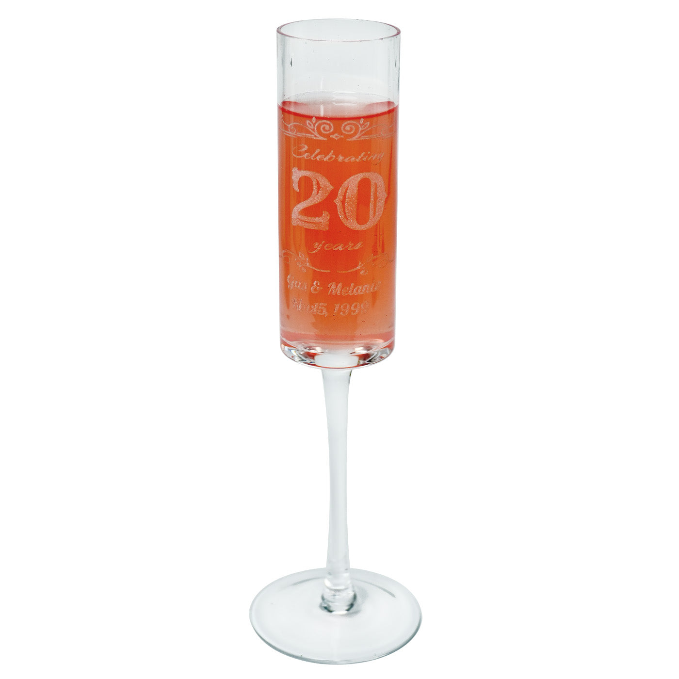 Commemoration Champagn Glass Engraving