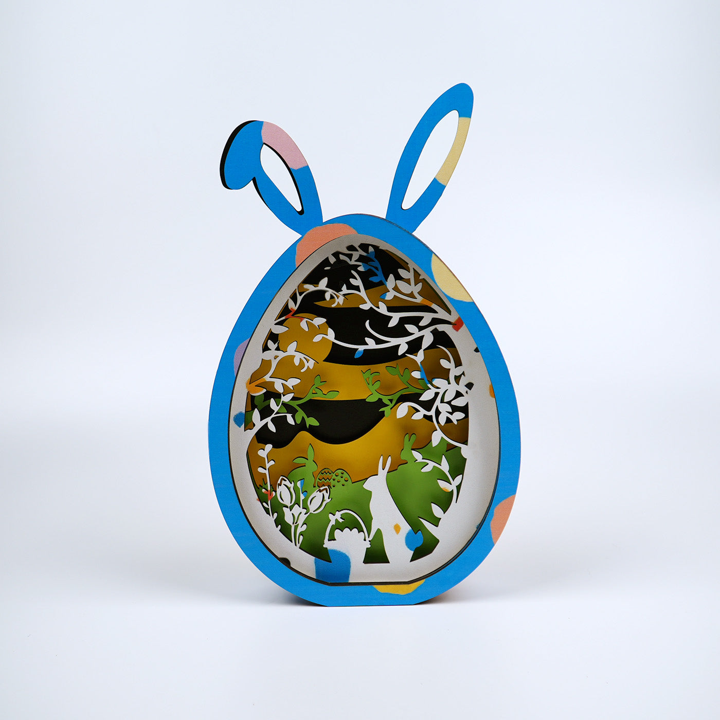 Easter Bunny Egg Multi-Layer Cutout Decor 01