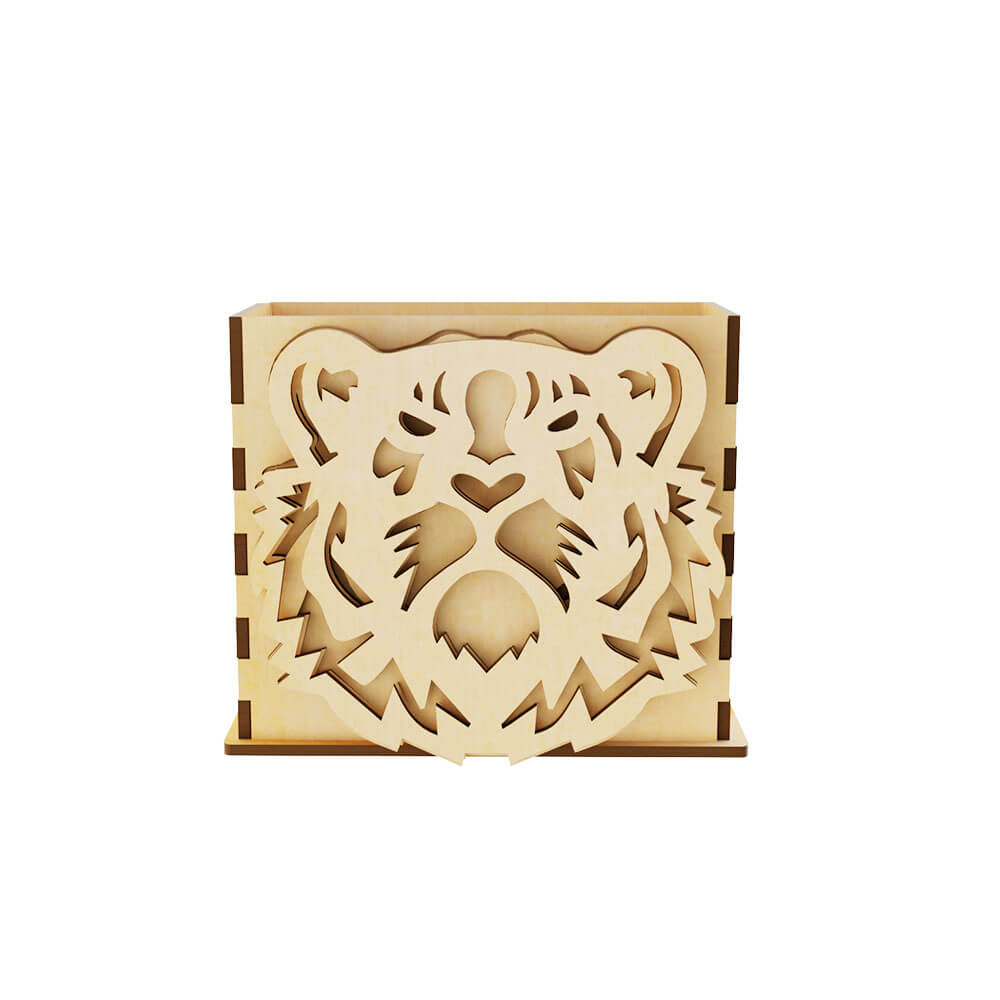 Lion Head Pen Holder Desktop Organizer