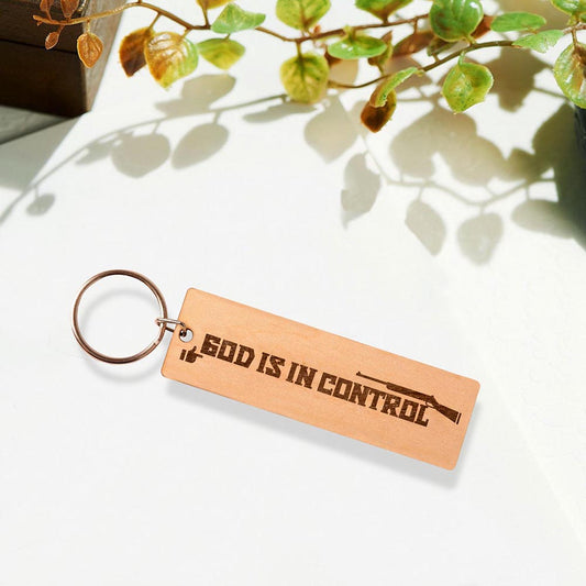 God Is In Control Keychain V2