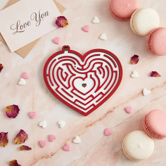Wooden Heart-Shaped Maze Toy