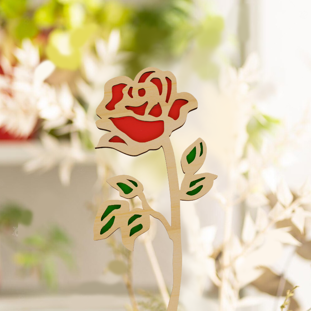 Rose Flower Wooden