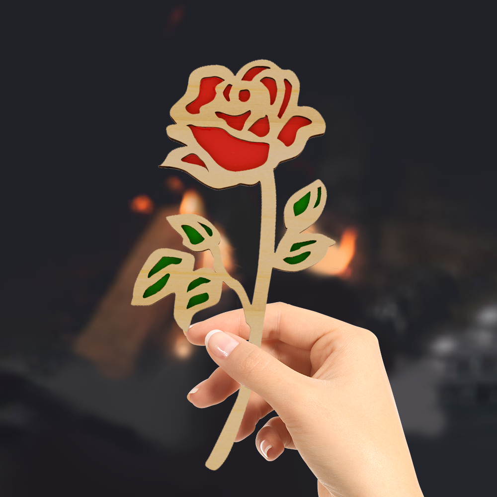 Rose Flower Wooden