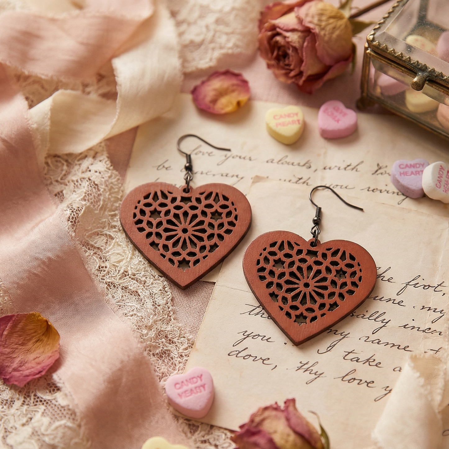 Valentine's Day Cutout Heart Earrings