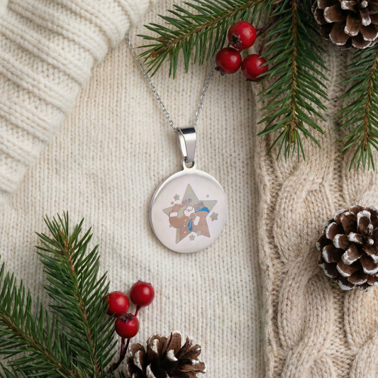 Santa Claus Star Metal Pendant Engraving