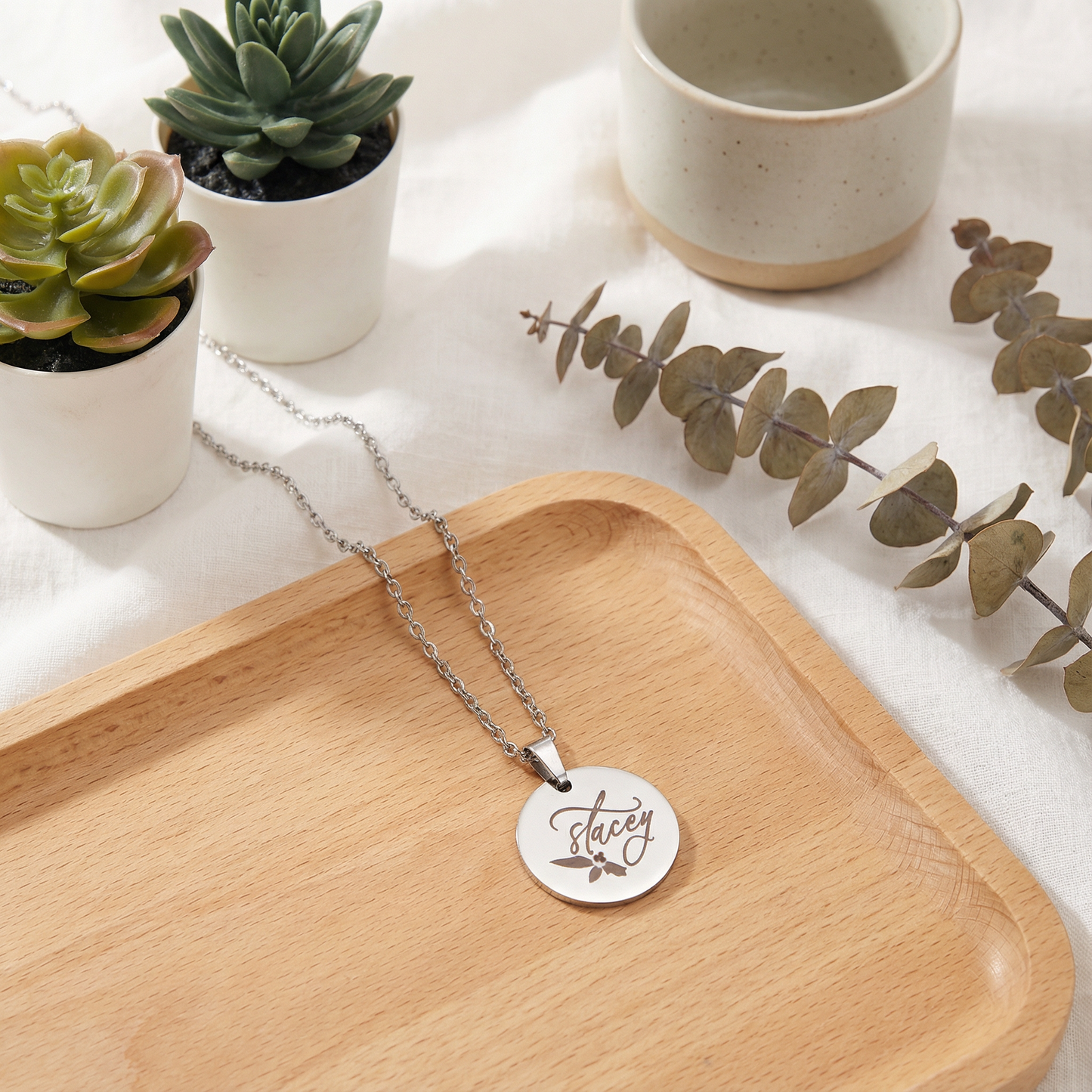 Christmas Themed Customized Name Metal Pendant Engraving