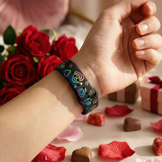 Rainbow Heart Watch Band Strap