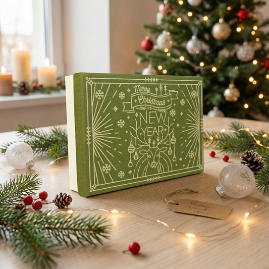 Christmas Paper Gift Box Engraving
