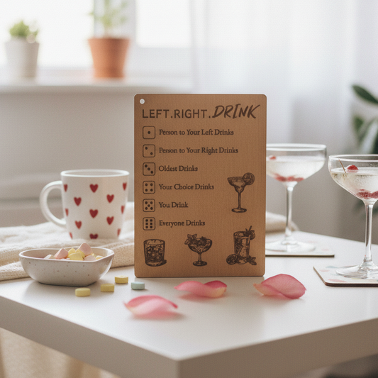 Wooden Valentine's Day Drinking Game Board