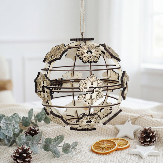 Snowflake Globe Puzzle Christmas Ball Hanging Ornament