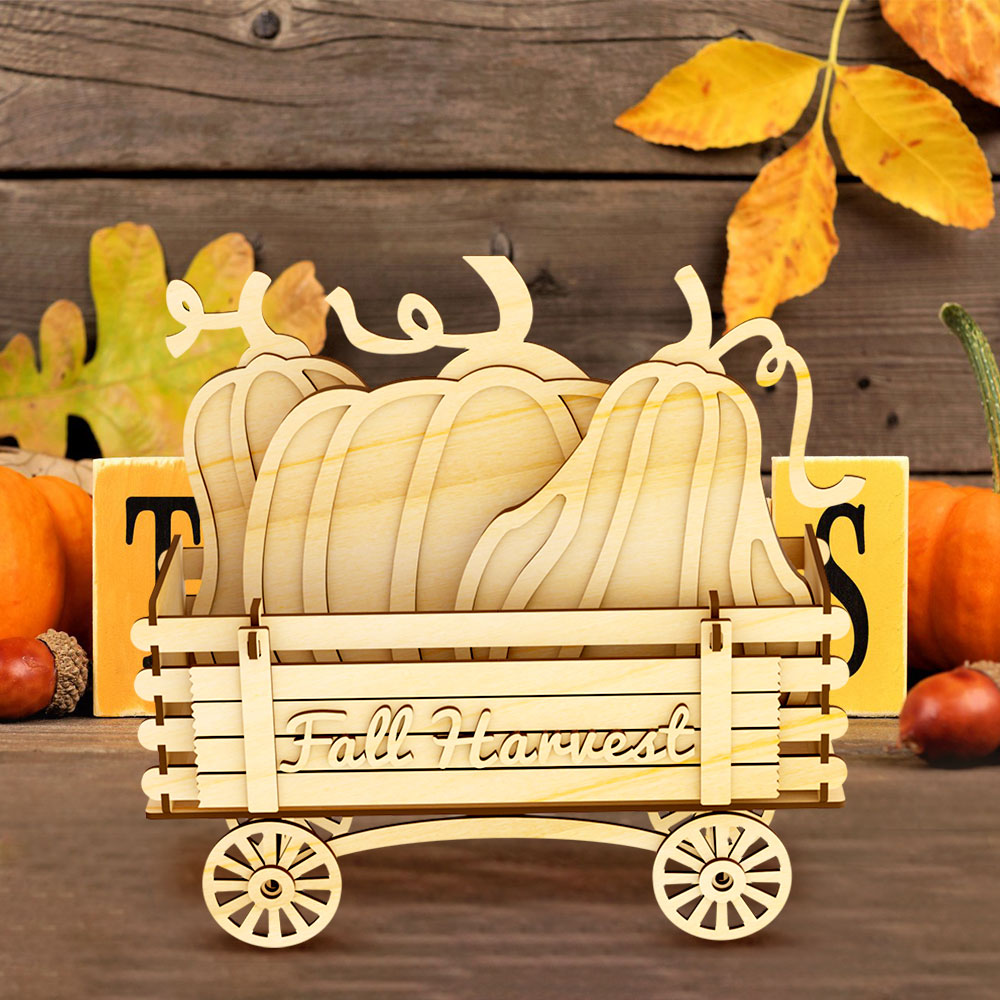 Fall Harvest Pumpkin Wagon Cart Ornament