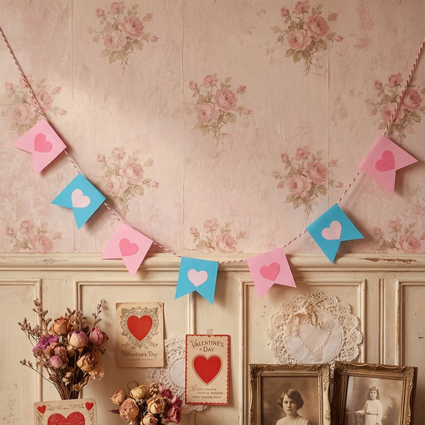Valentine's Day Heart-shaped Bunting Flags
