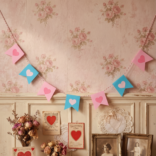 Valentine's Day Heart-shaped Bunting Flags