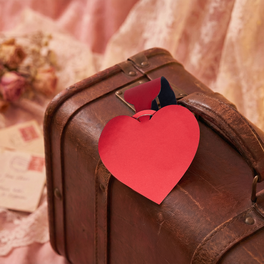 Heart Shaped Leather Suitcase Luggage Tag
