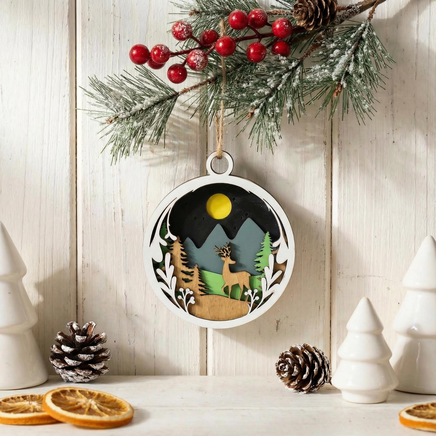 Christmas Layered Decorative Wall Hanging Ornament