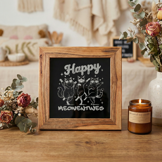 Meowentine's Day Themed Dancing Cats Acrylic Decor Engraving