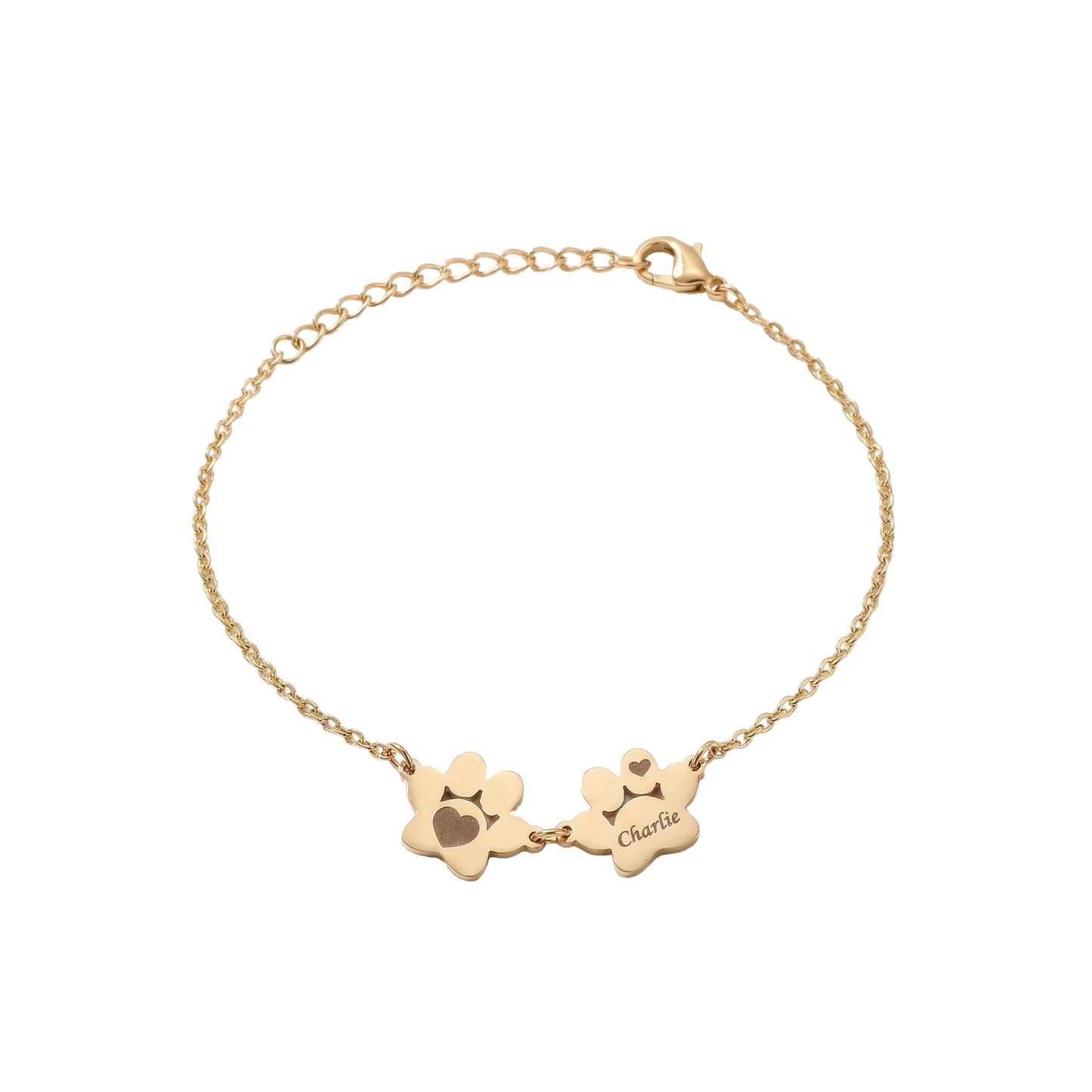 Personalized pet paw print bracelet engraving