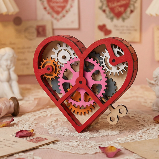 Valentine's Day Clockwork Gear Cog Wheel