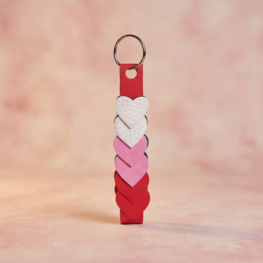 Leather Gradient Heart Keychain