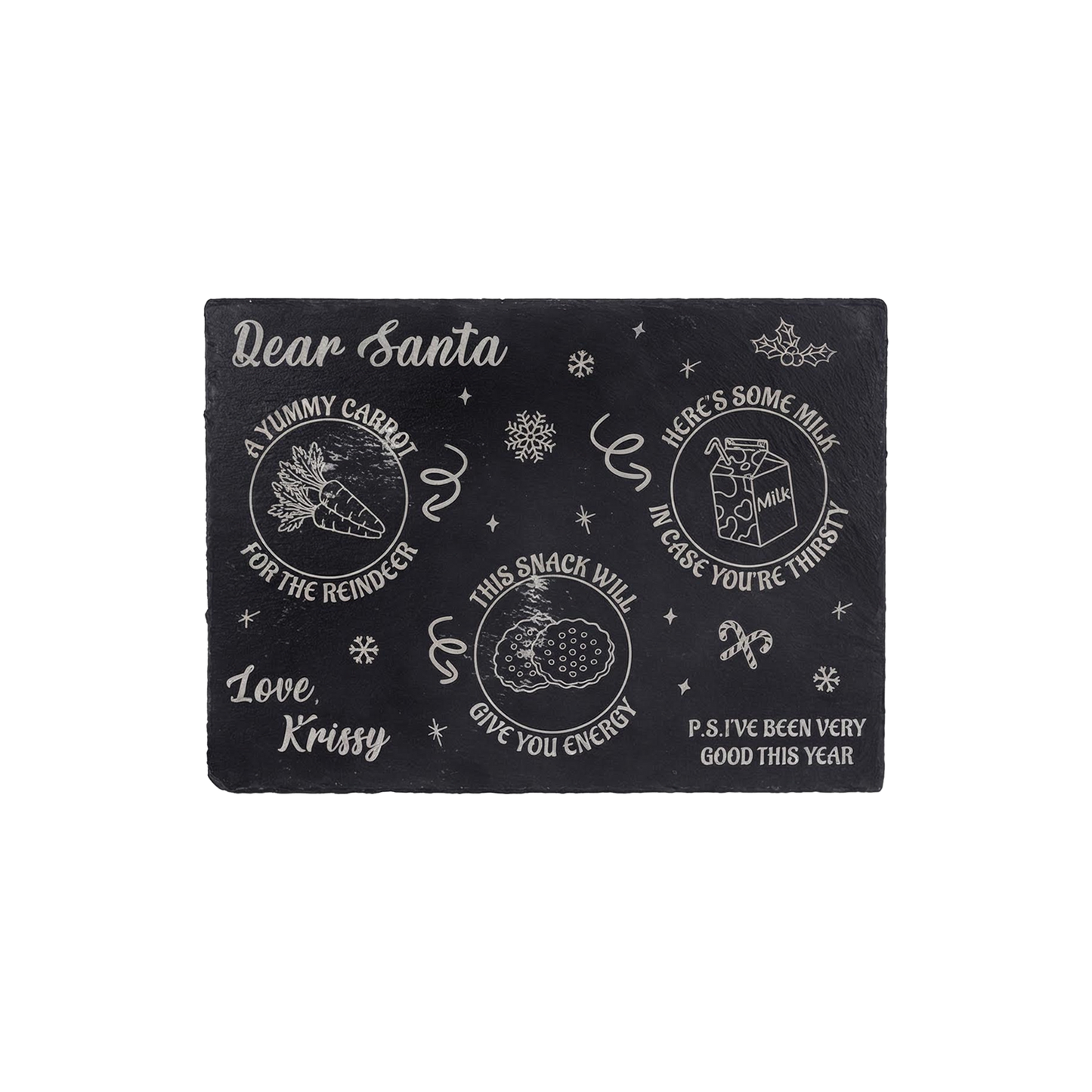 Christmas Themed Stone Slate Engraving