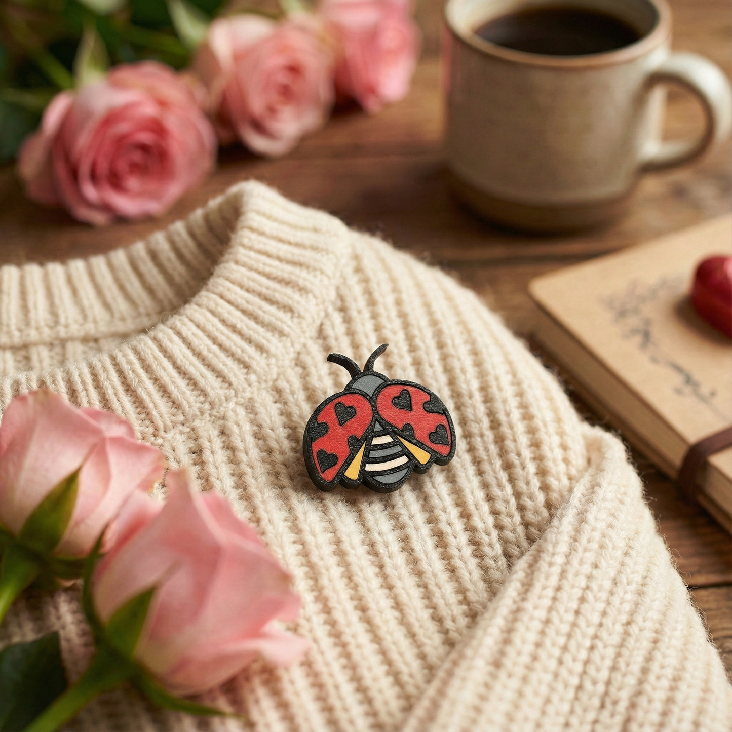 Valentine's Day Love bug Ladybug Pin