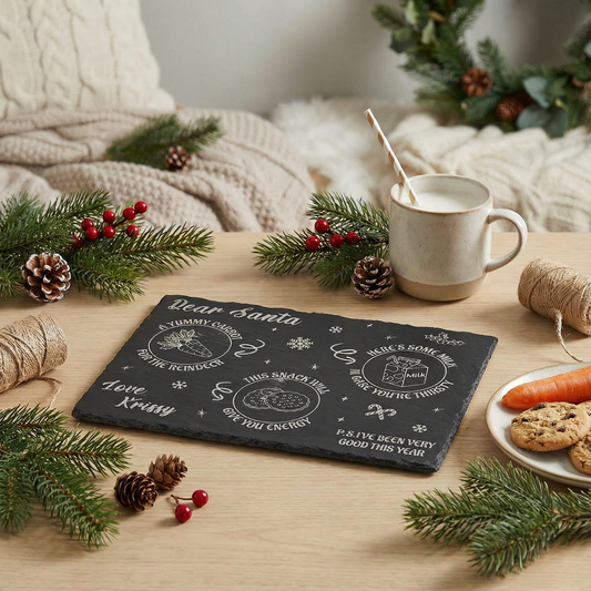 Christmas Themed Stone Slate Engraving