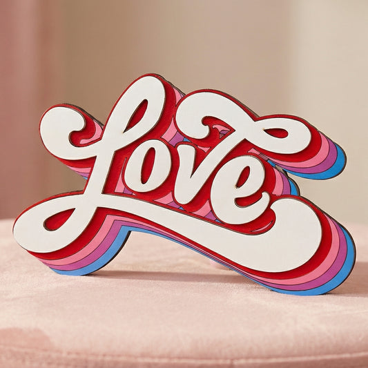 Valentine's Day Wooden Color Love Ornament