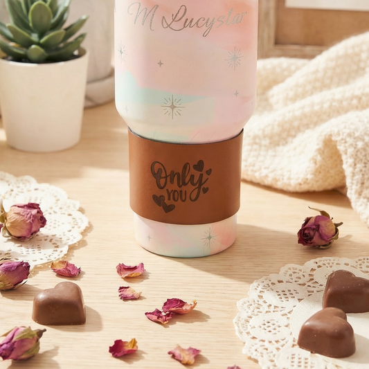 Valentine's Leather Cup Holder