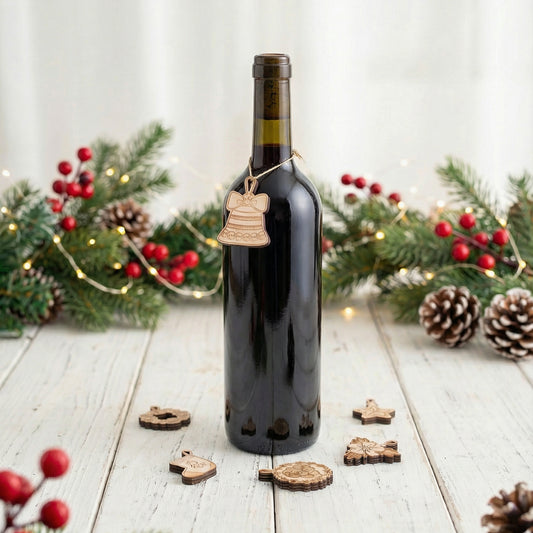 Christmas Themed Wine Bottle Neck Hang