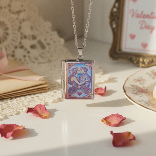 Valentine's Day Themed Necklace Pendant Colorful Engraving