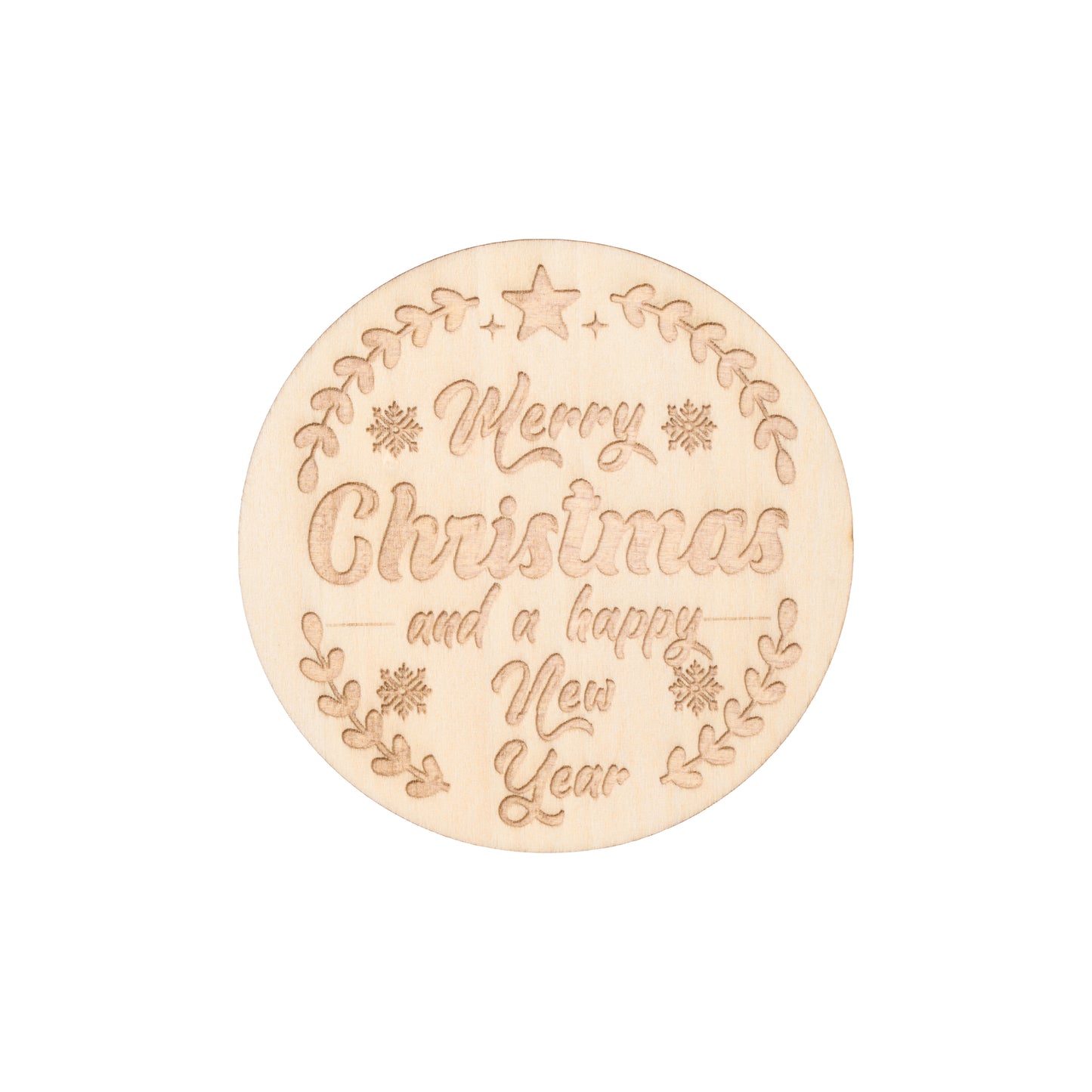 Christmas Theme Wooden Coaster Engraving