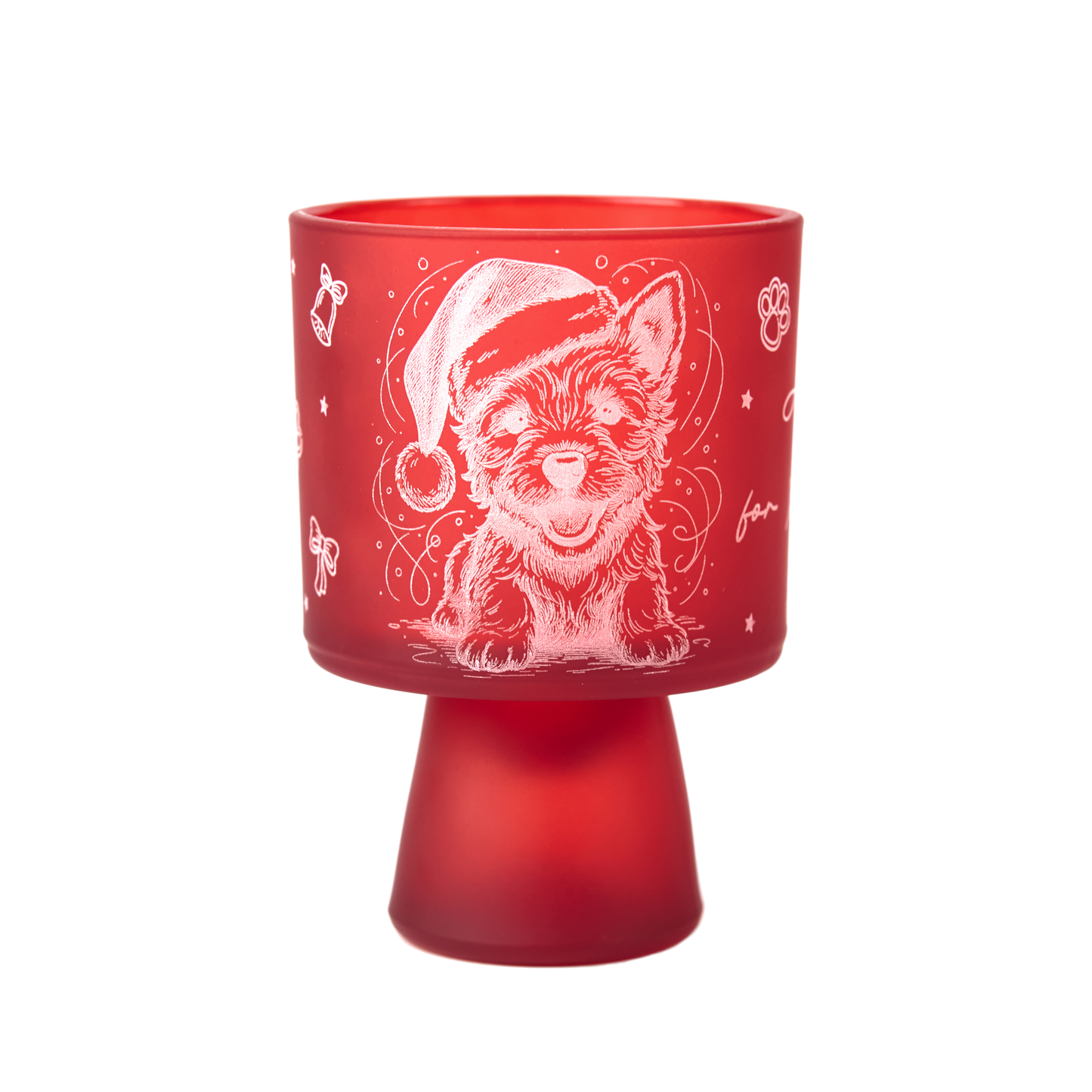 Christmas Puppy Glass Engraving