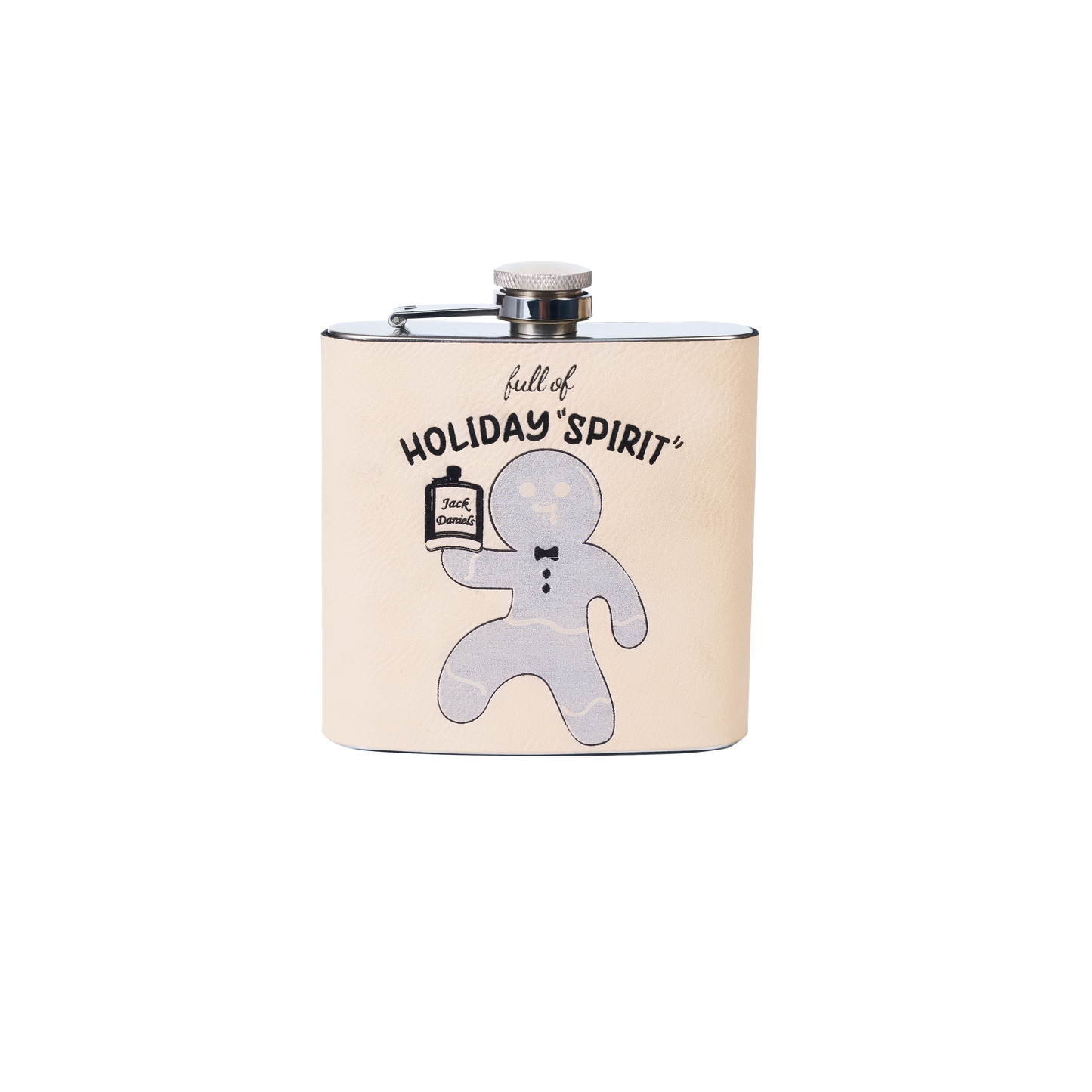 Gingerbread Man Christmas Spirit Whisky Flask Engraving