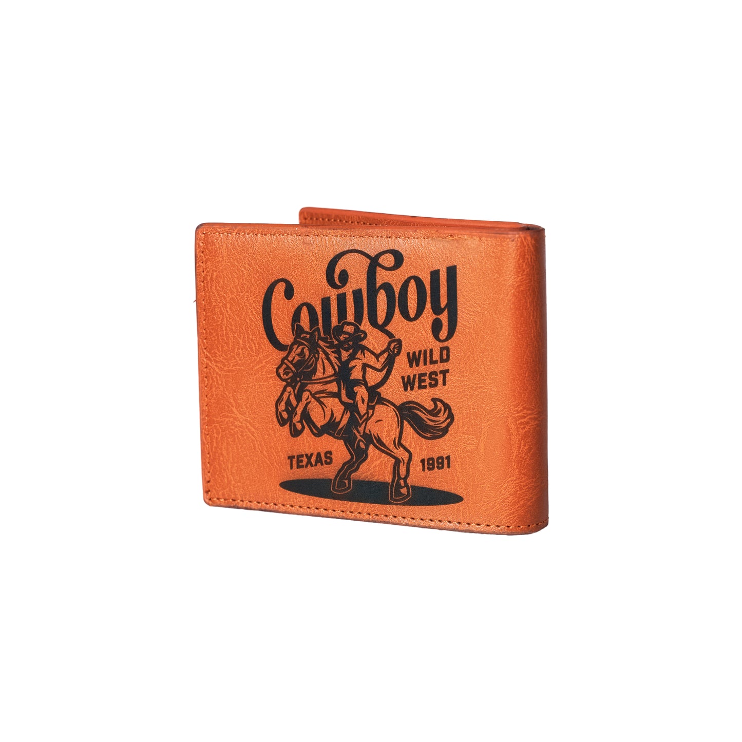 Western Cowboy Leather Wallet Engraving