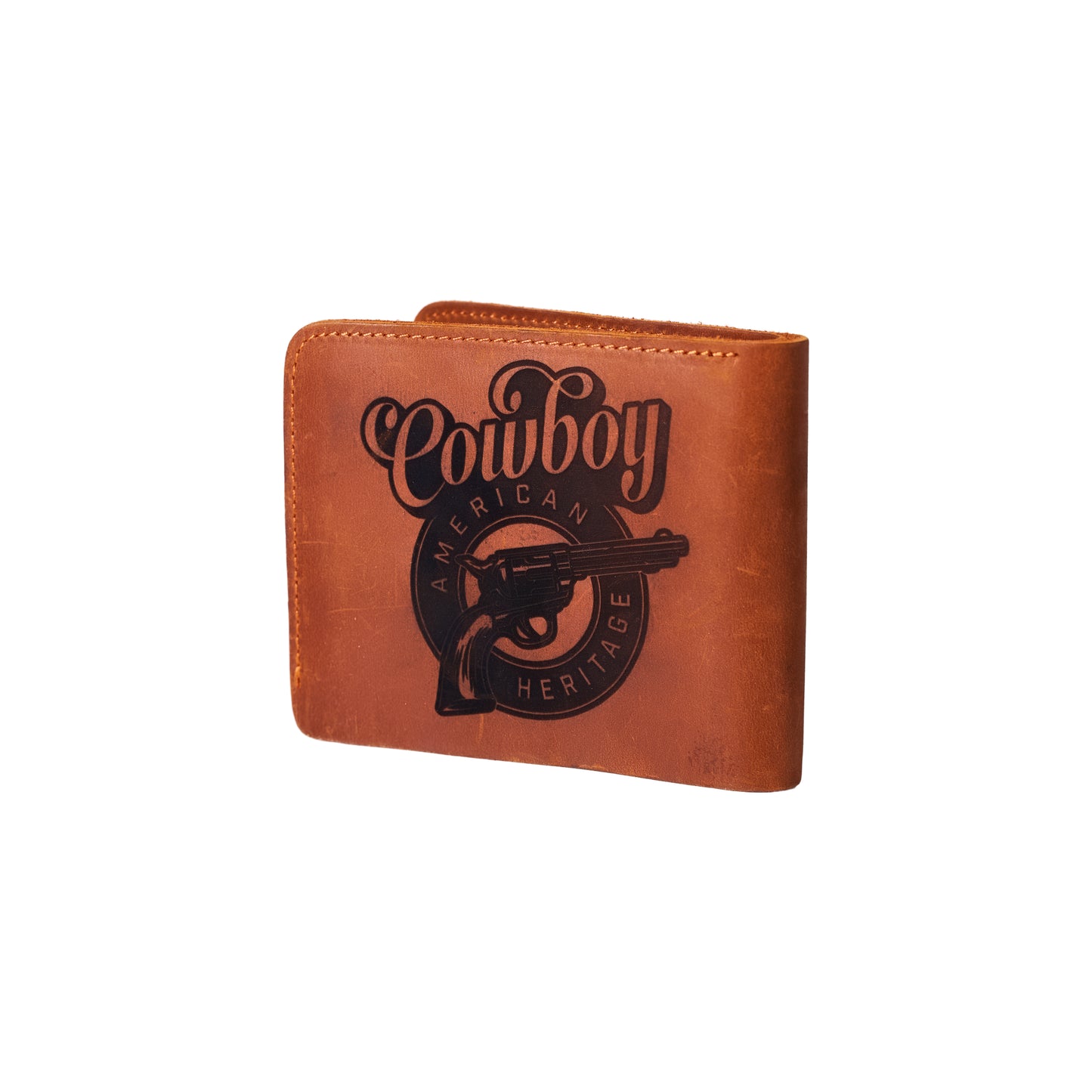 Western Cowboy Leather Wallet Engraving