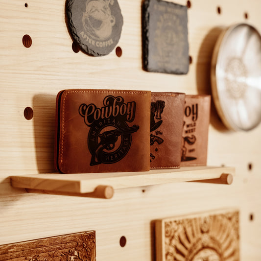 Western Cowboy Leather Wallet Engraving