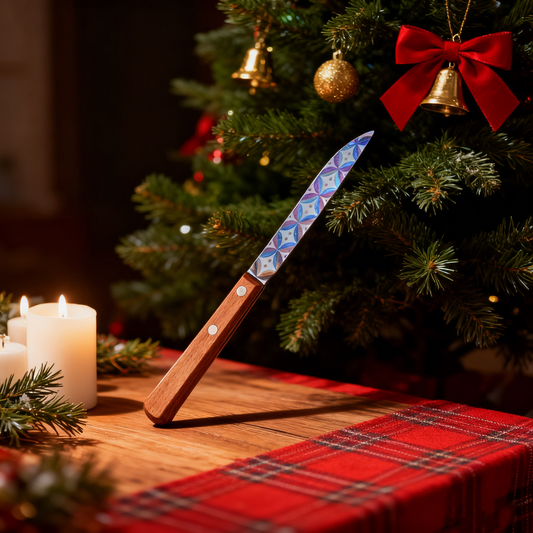 Stainless Steel Dinner Knife Color Engraving