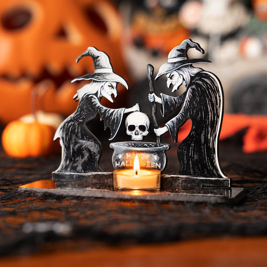 Halloween Witch Soup Cauldron Candle Holder