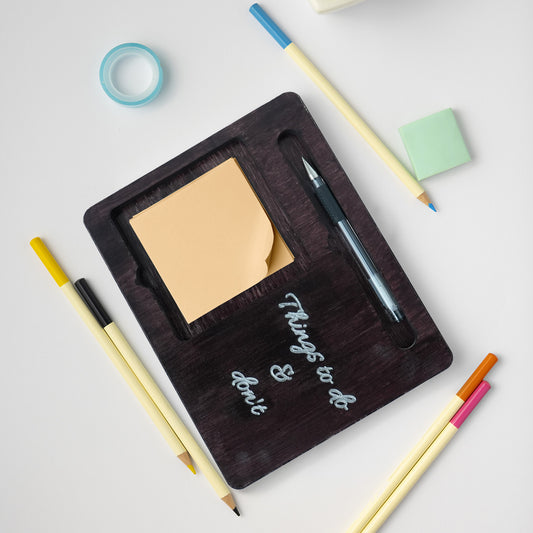 Wooden Sticky Note Pencil Organizer