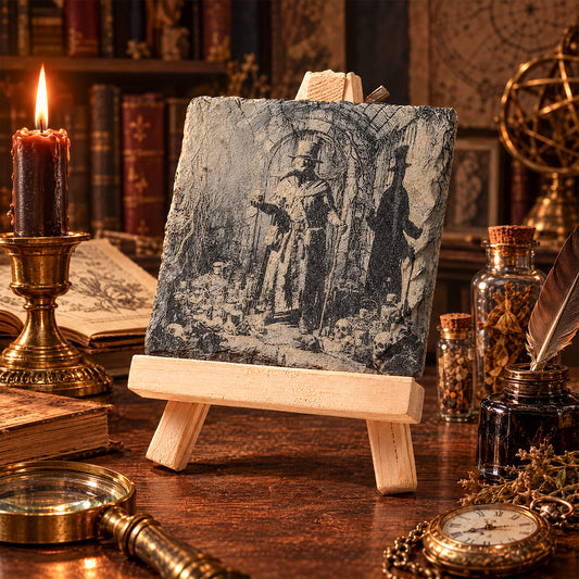 Vintage Alchemist Slate Stone Engraving