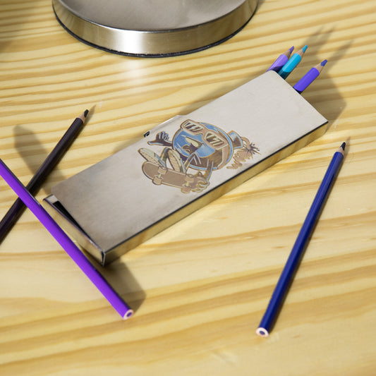Skateboard Bomber Titanium Pencil Case Colorful Engraving