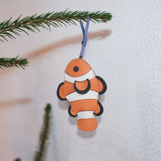 Clownfish leather pendant hanging ornament