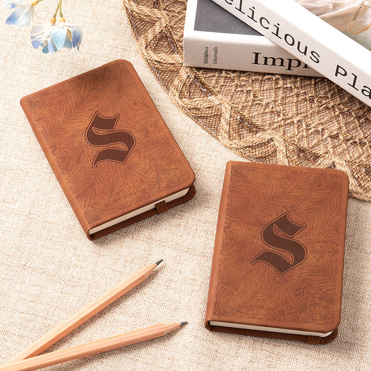 Initial notebook with floral pattern Engraving