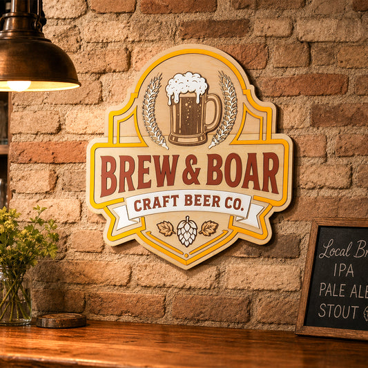 Wooden pub sign