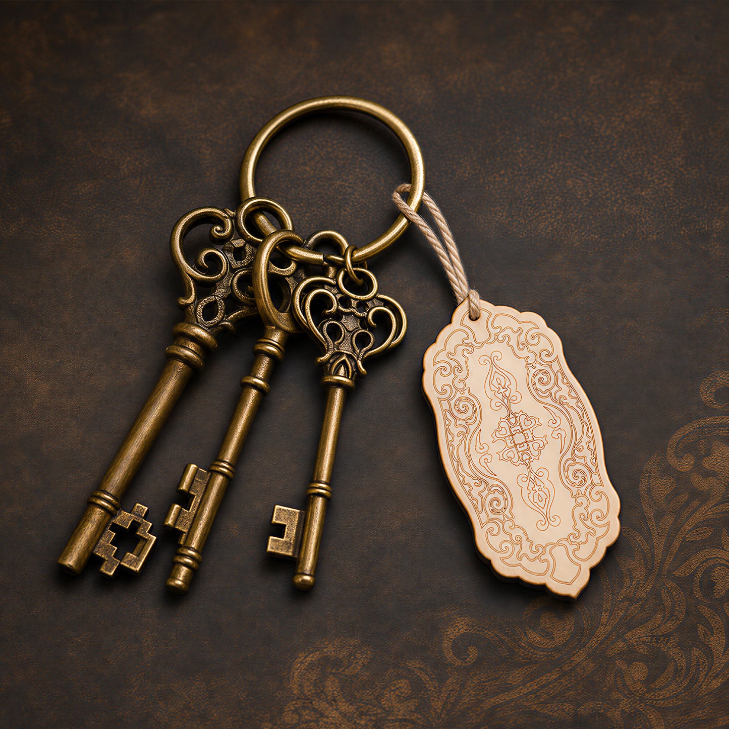 Wooden Vintage Keychain Pendant