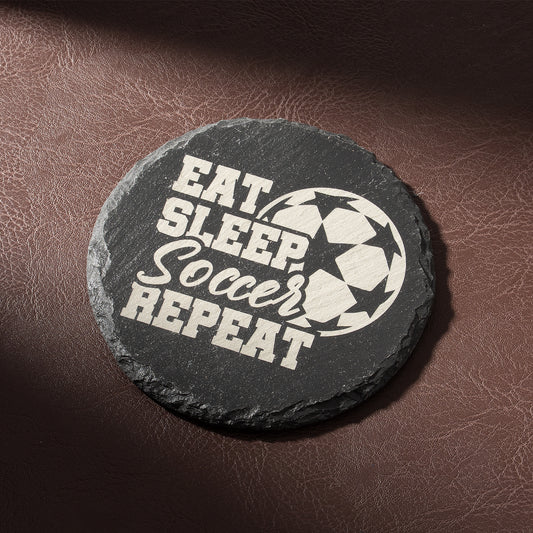 Soccer Stone Coaster Engraving