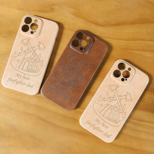 Father's Day Leather Engraved Phone Case