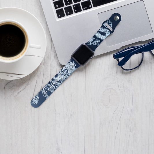 Dragon Theme Watch Band Strap Pattern Engraving
