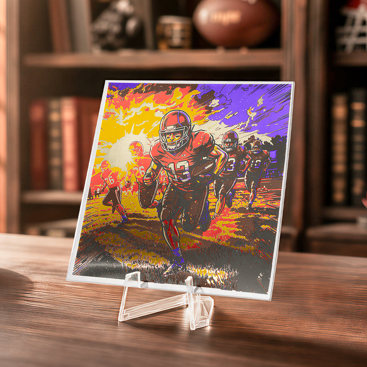 Football Stainless Steel Color Engraving